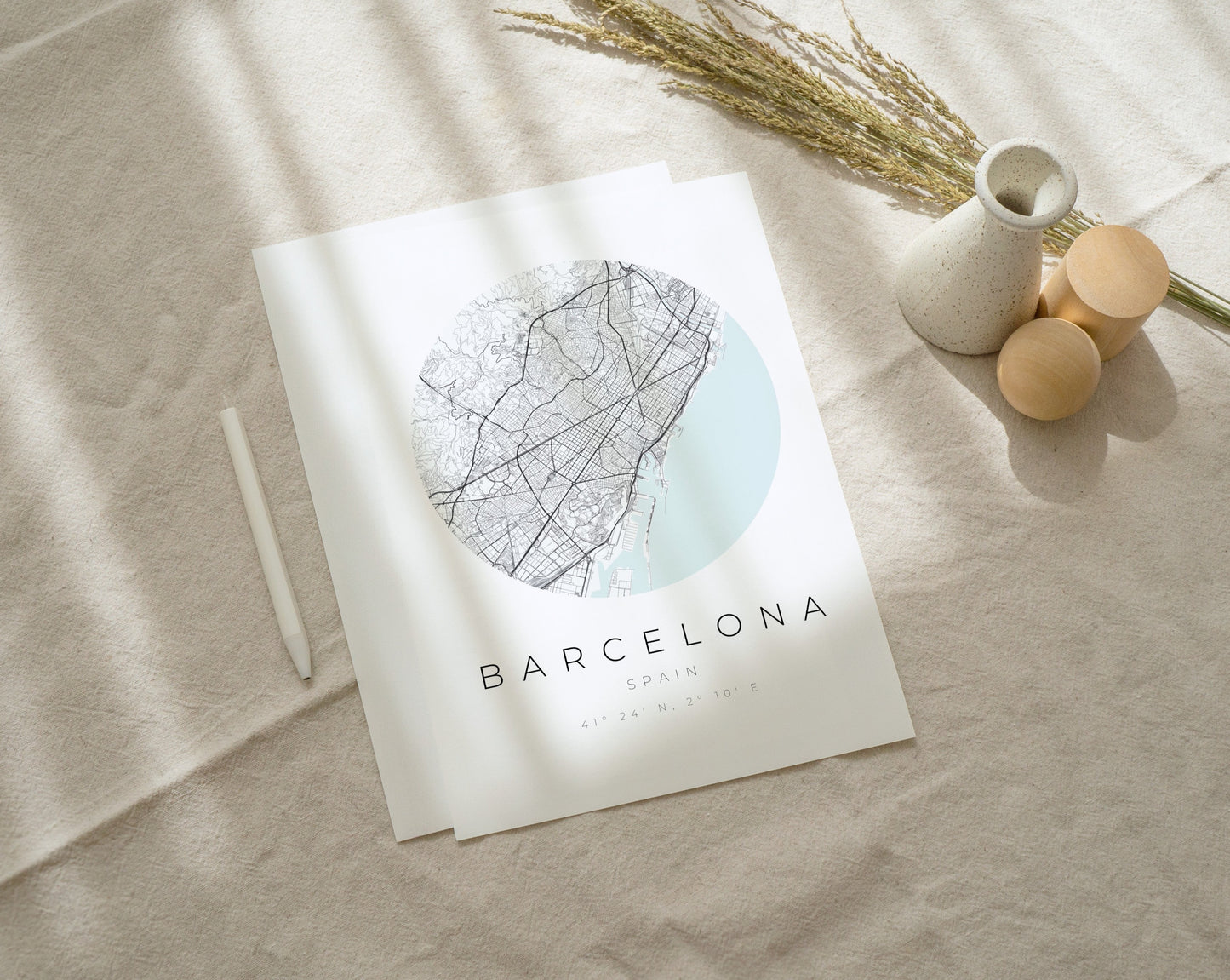 Barcelona Poster | Karte kreisförmig