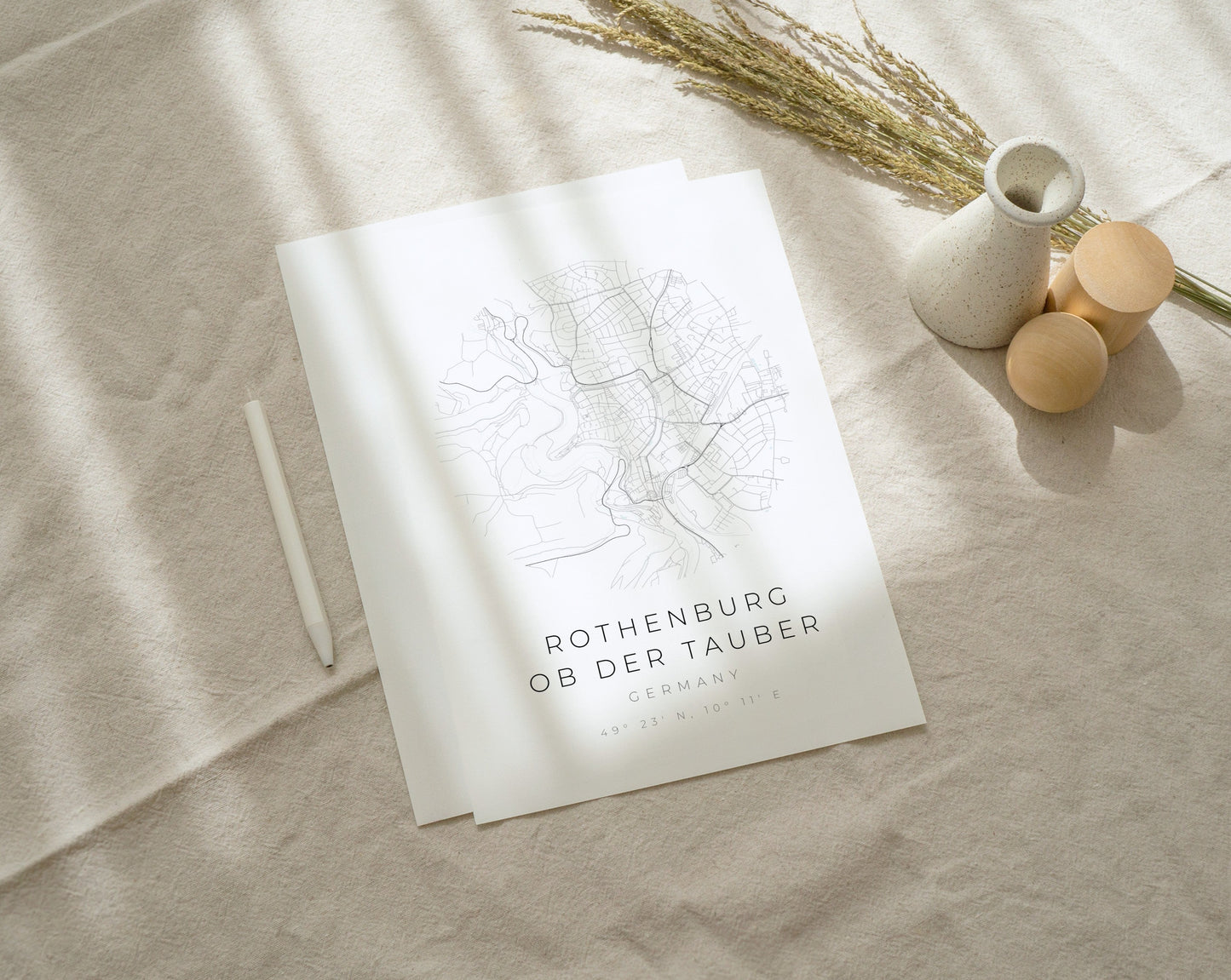 Rothenburg ob der Tauber Poster | Karte kreisförmig