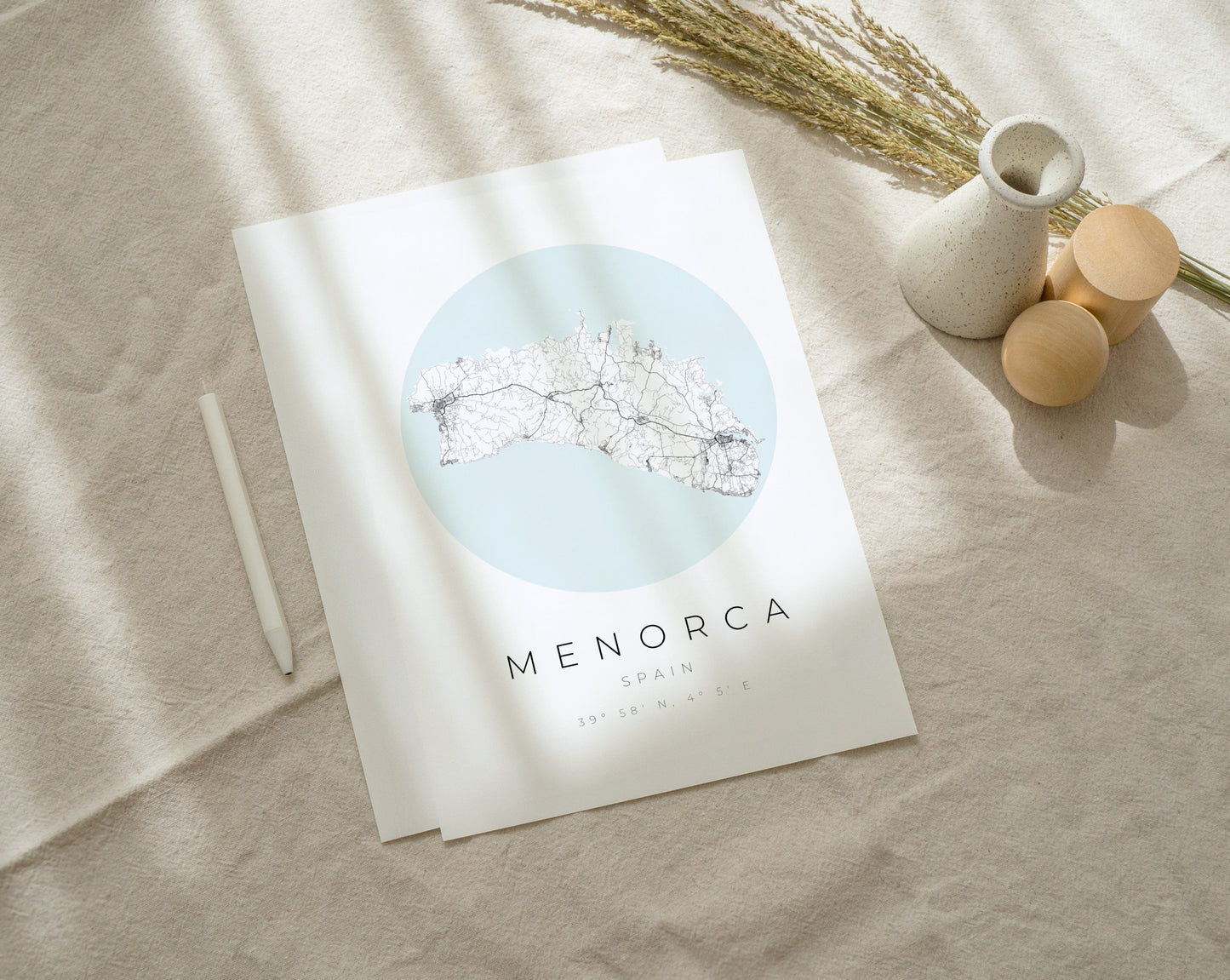 Menorca Poster | Karte kreisförmig