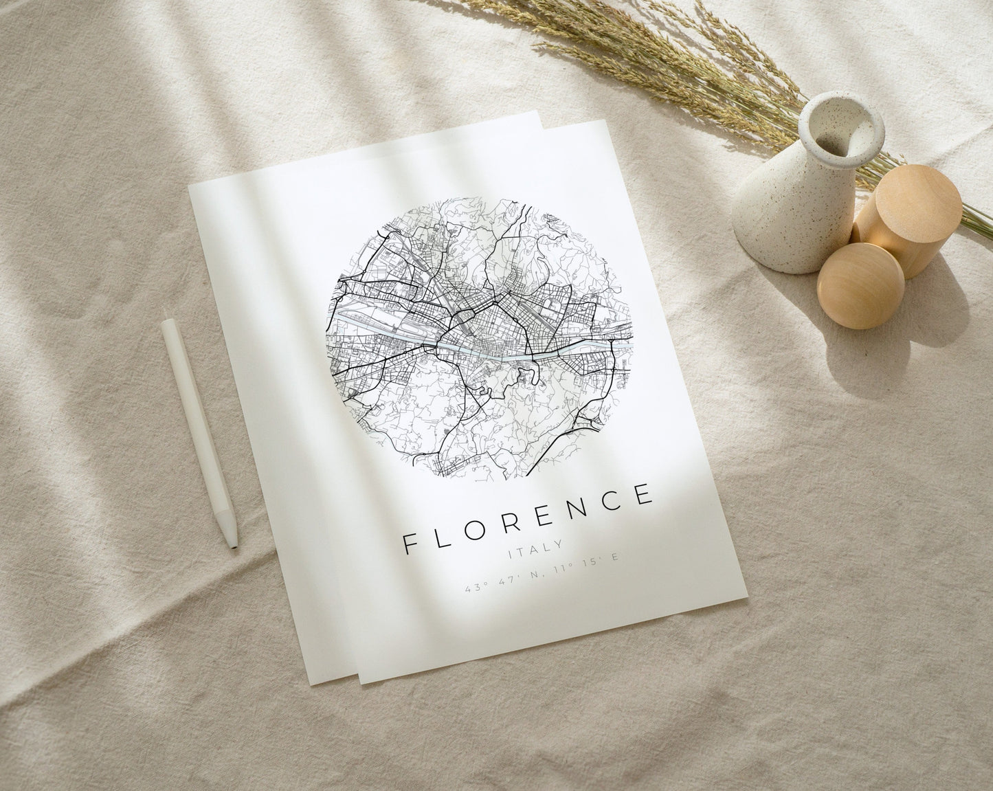 Florenz Poster | Karte kreisförmig