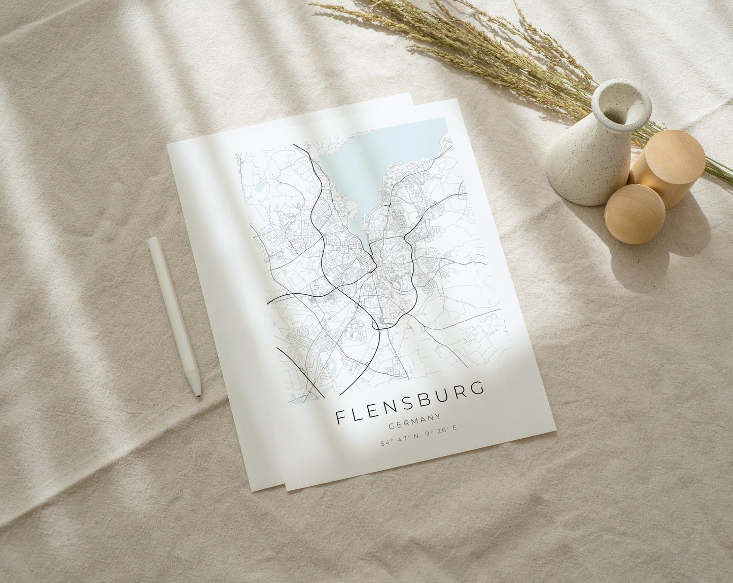 Flensburg Poster | Karte rechteckig