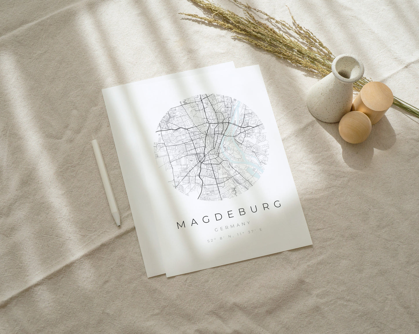Magdeburg Poster | Karte kreisförmig