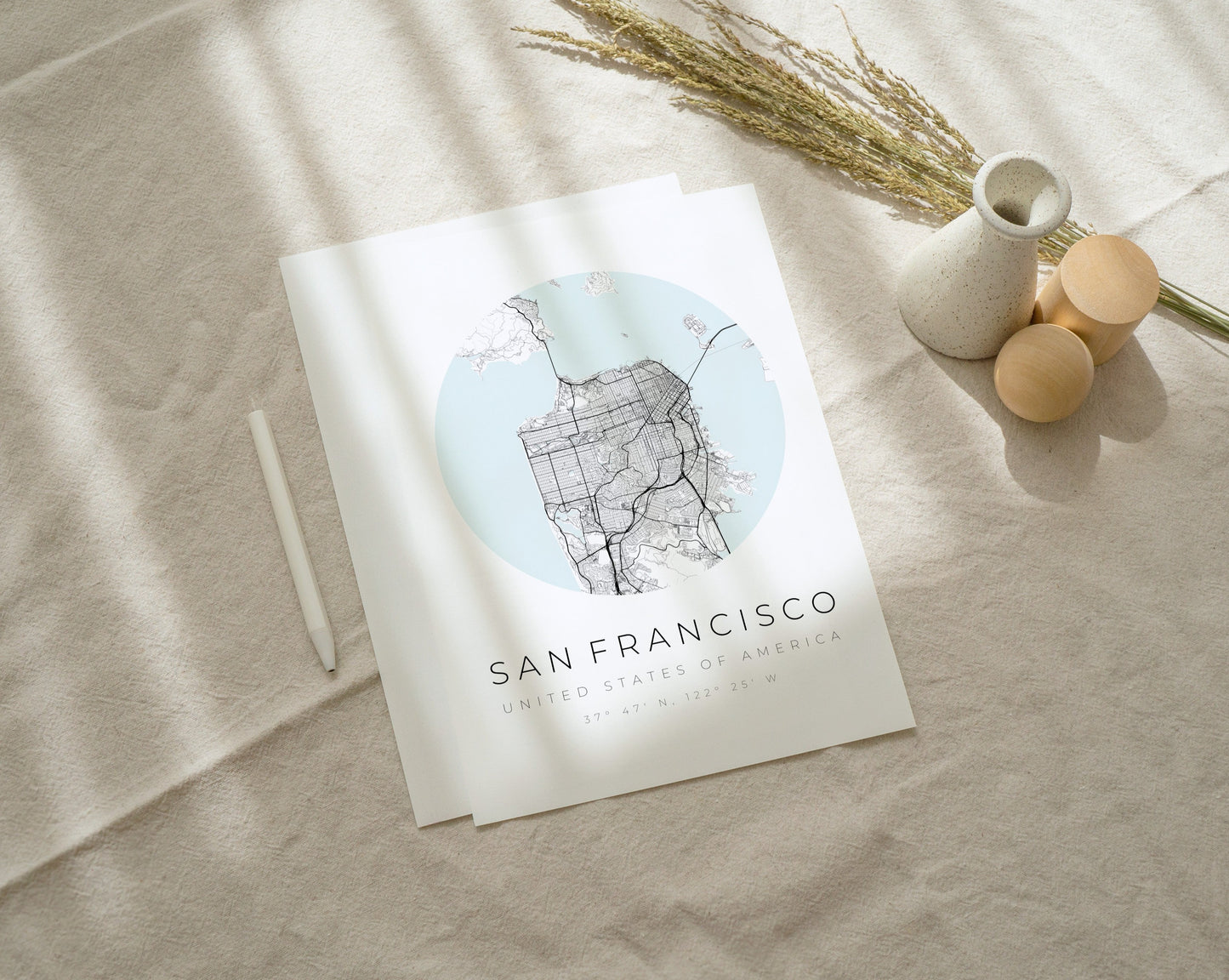 San Francisco Poster | Karte kreisförmig