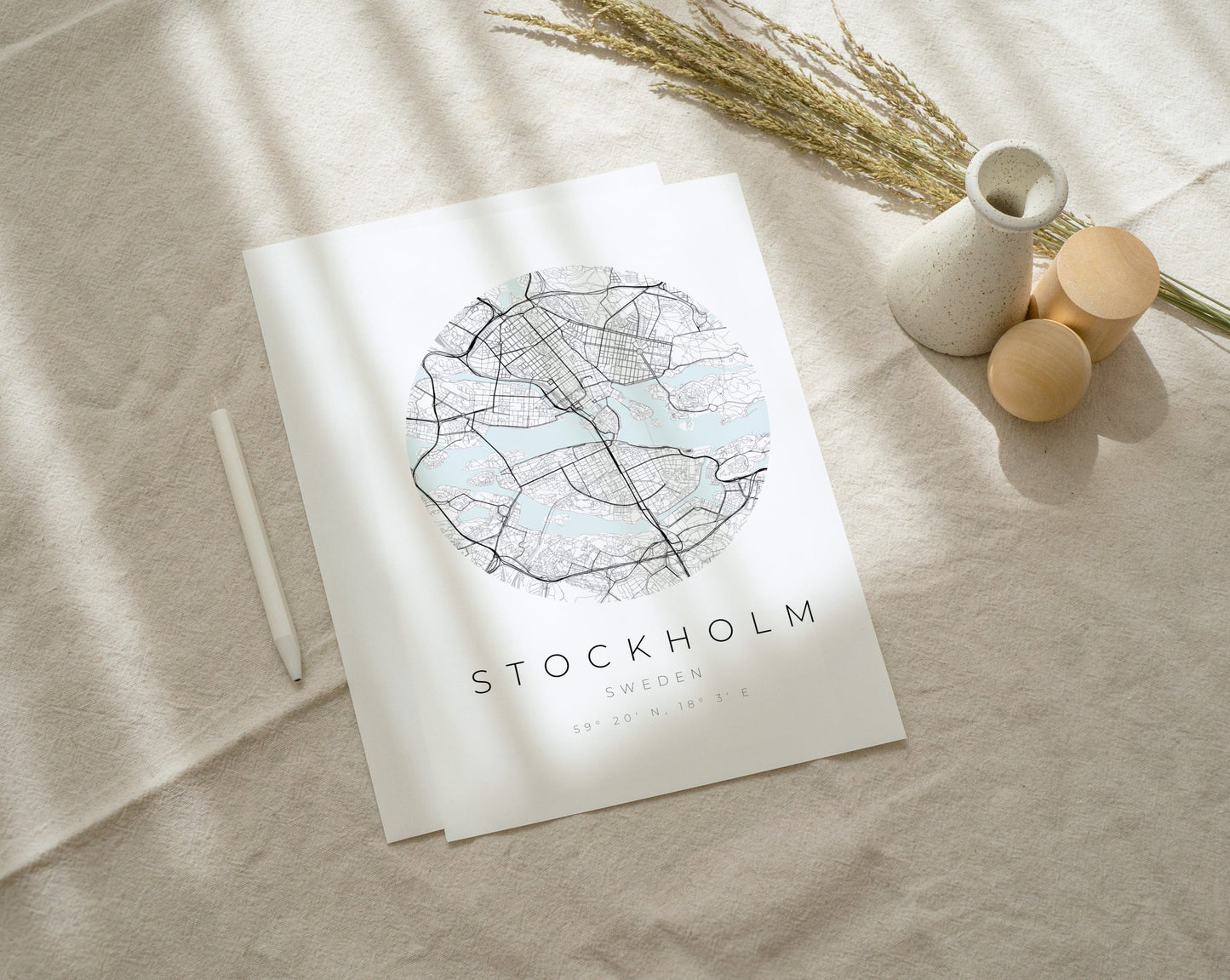 Stockholm Poster | Karte kreisförmig