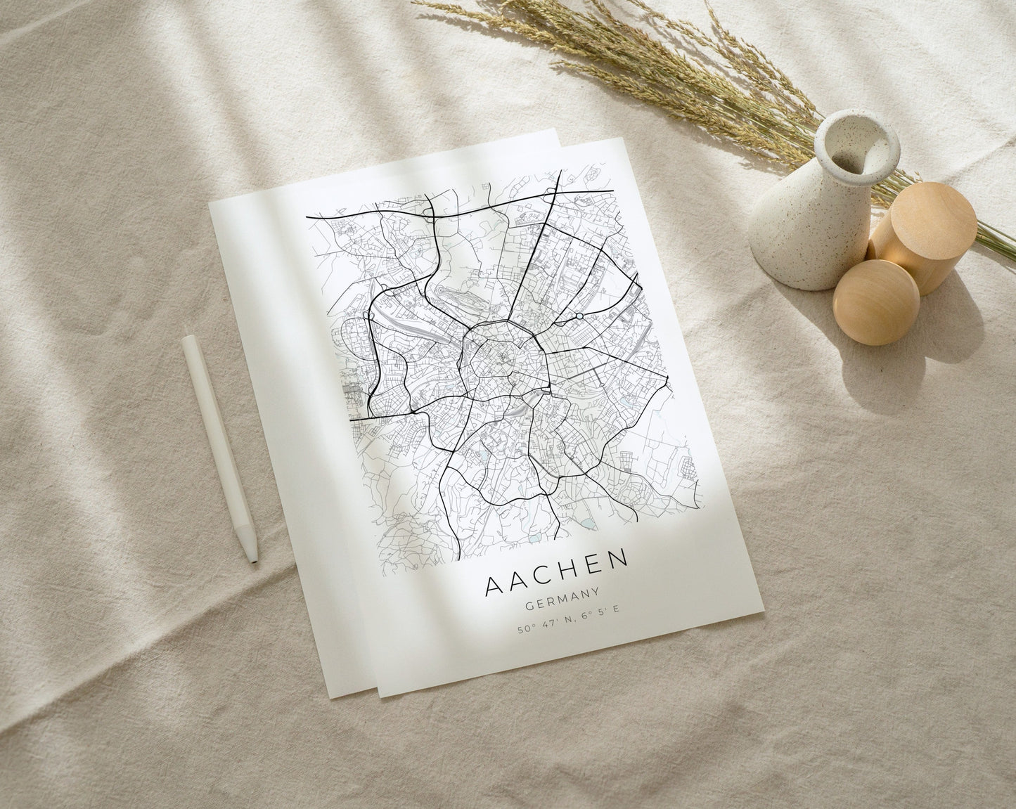 Aachen Poster | Karte rechteckig