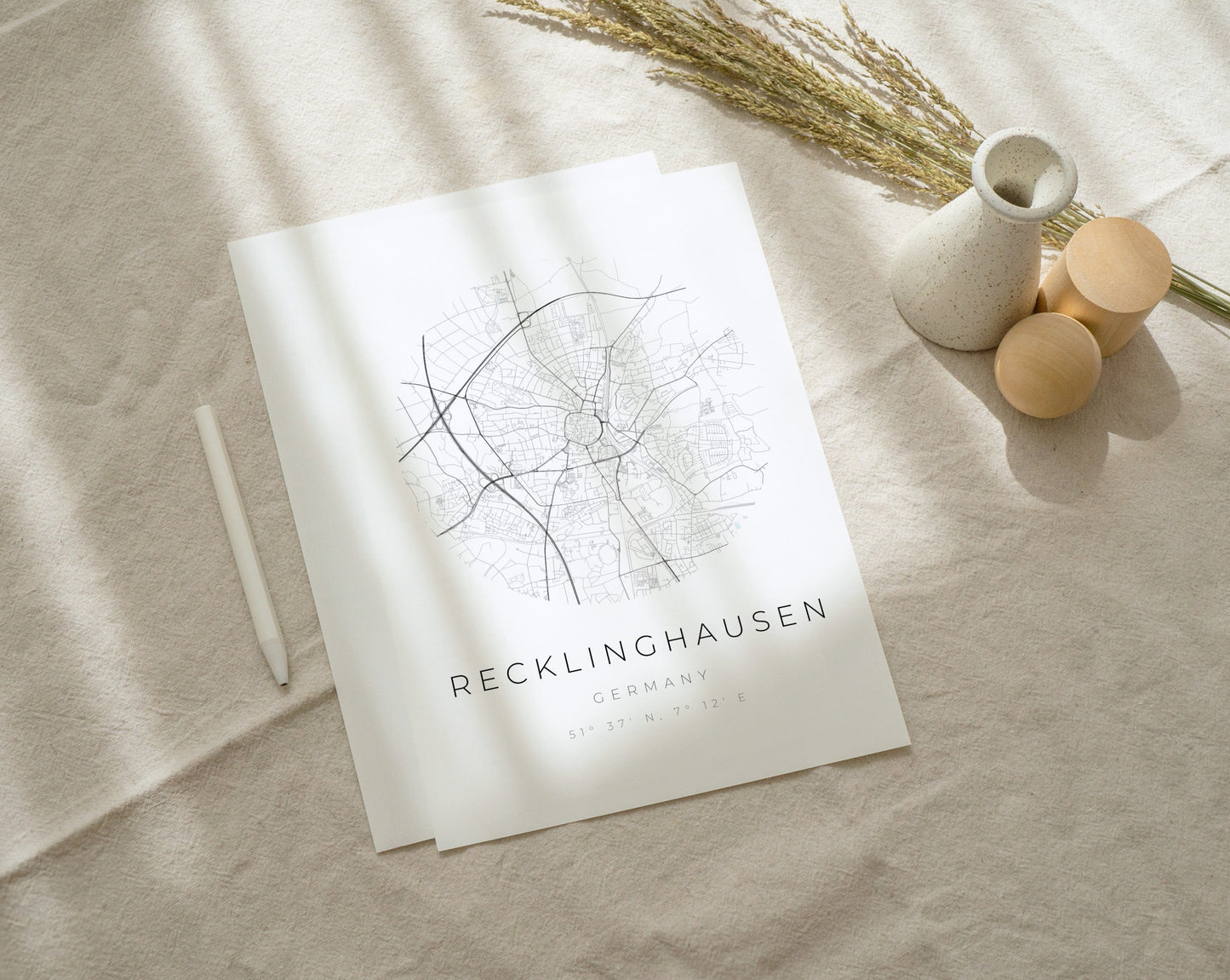 Recklinghausen Poster | Karte kreisförmig