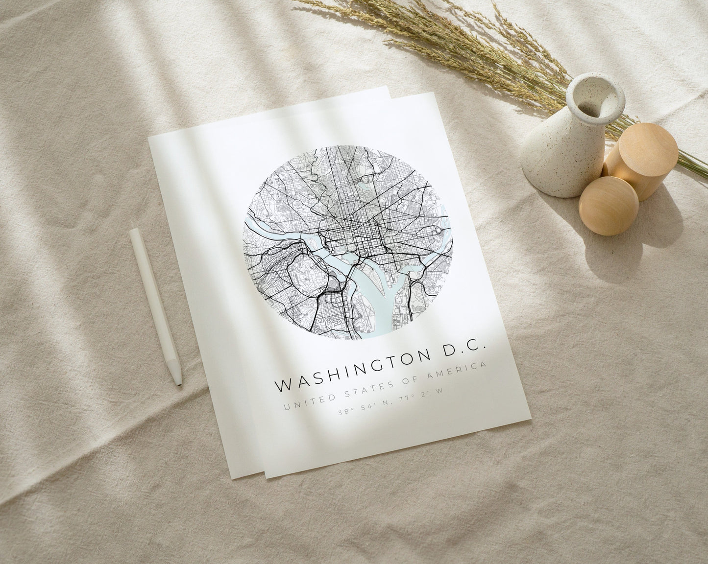 Washington DC Poster | Karte kreisförmig