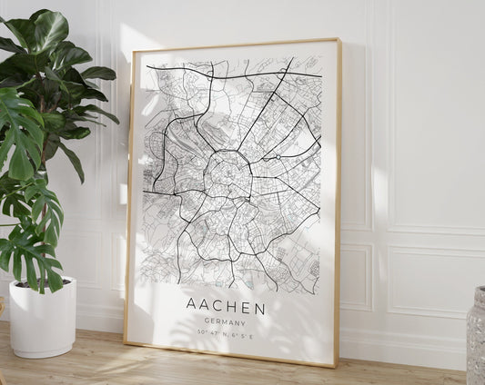 Aachen Poster | Karte rechteckig
